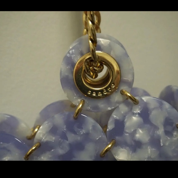 Sandro Pastille Marbled Resin Chainmail Shoulder Bag Gold Lilac Purple NWT - Picture 3 of 8